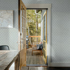 Ogee Garden Grasscloth Wallpaper