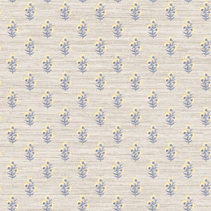 Tiny Blooms Faux Grasscloth Removable Wallpaper Sample Swatch