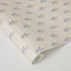 Tiny Blooms Faux Grasscloth Removable Wallpaper
