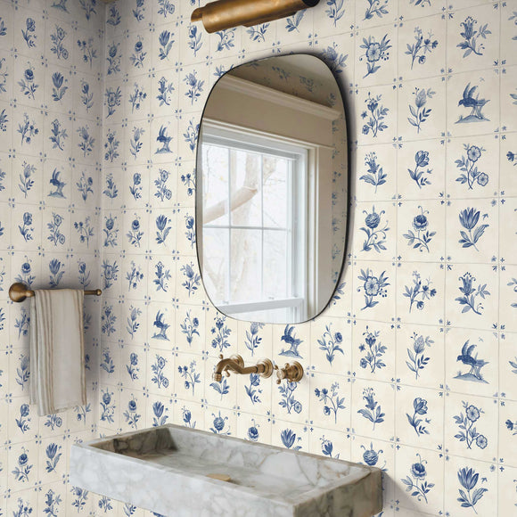 Azulejo Tile Textured Peel and Stick Wallpaper