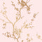 Bird Watching Removable Wallpaper Sample Swatch  option Rose Pink / Gold Sample