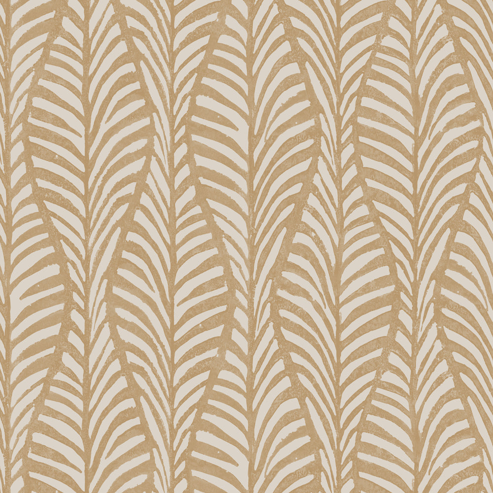 Block Print Leaves Peel and Stick Wallpaper Sample Swatch