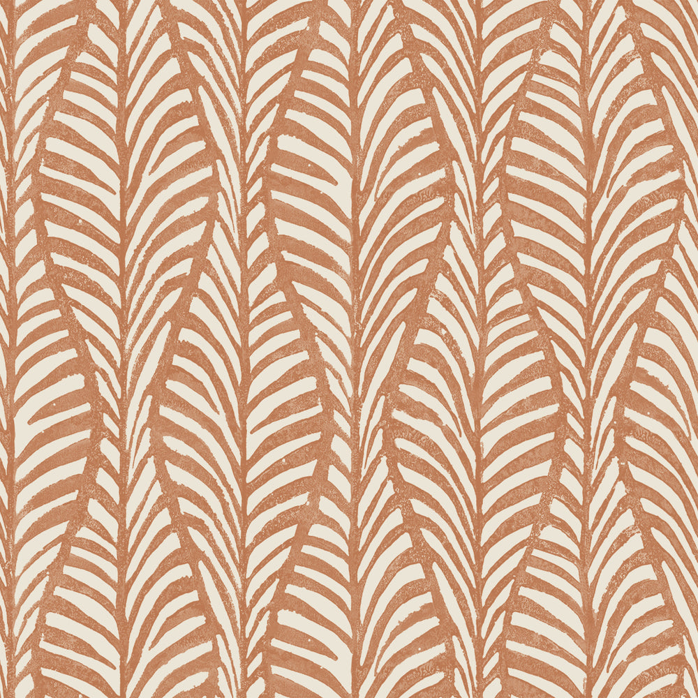 Block Print Leaves Peel and Stick Wallpaper Sample Swatch