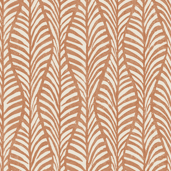 Block Print Leaves Wallpaper Sample Swatch