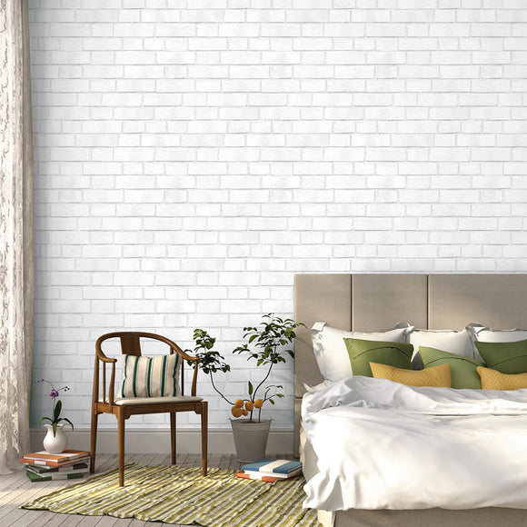Brick 5.5 yds. Peel and Stick Wallpaper