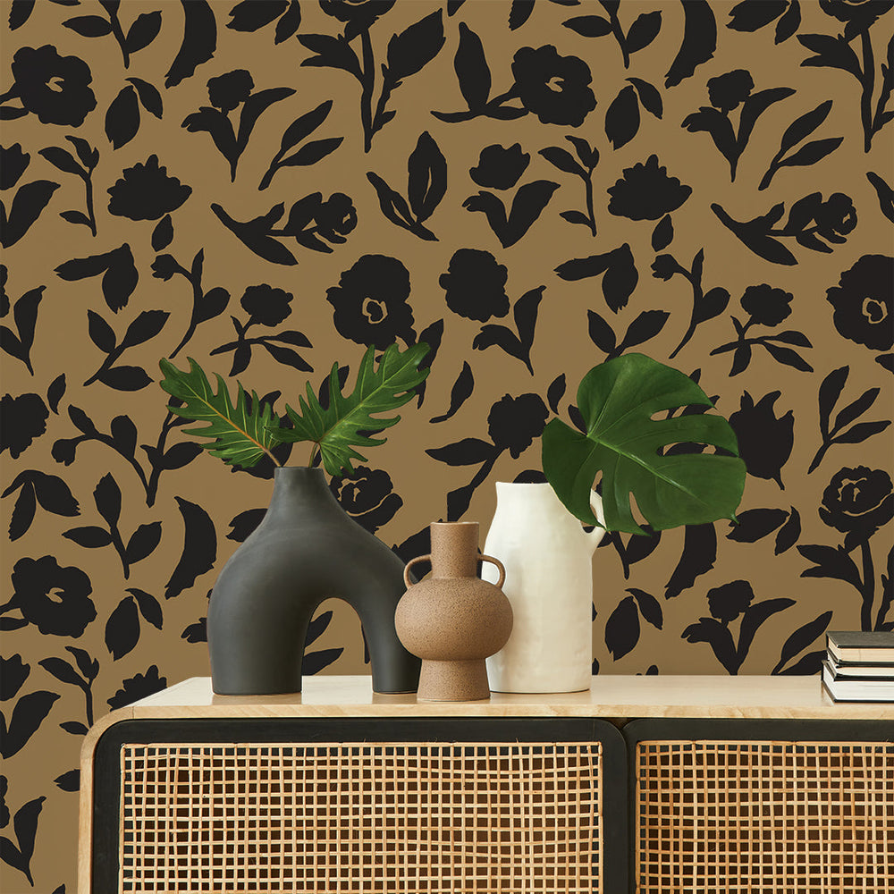 Dancing Pansy Peel and Stick Wallpaper