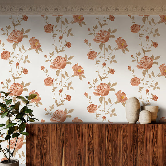 Rambling Rose Peel and Stick Wallpaper