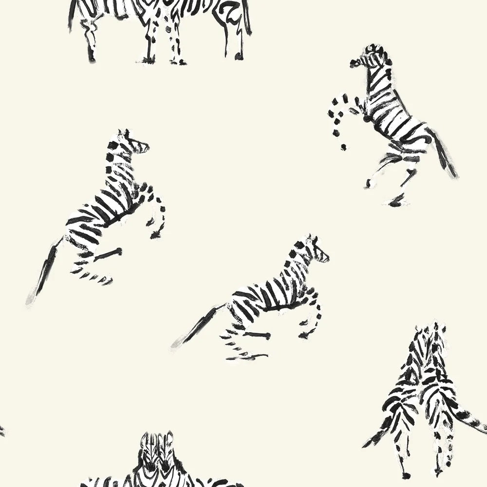 Zebras in Love Peel and Stick Wallpaper Sample Swatch
