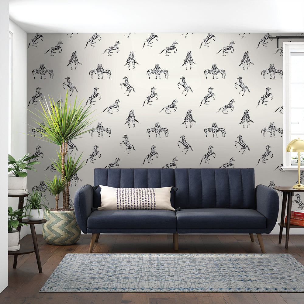 Zebras in Love Peel and Stick Wallpaper