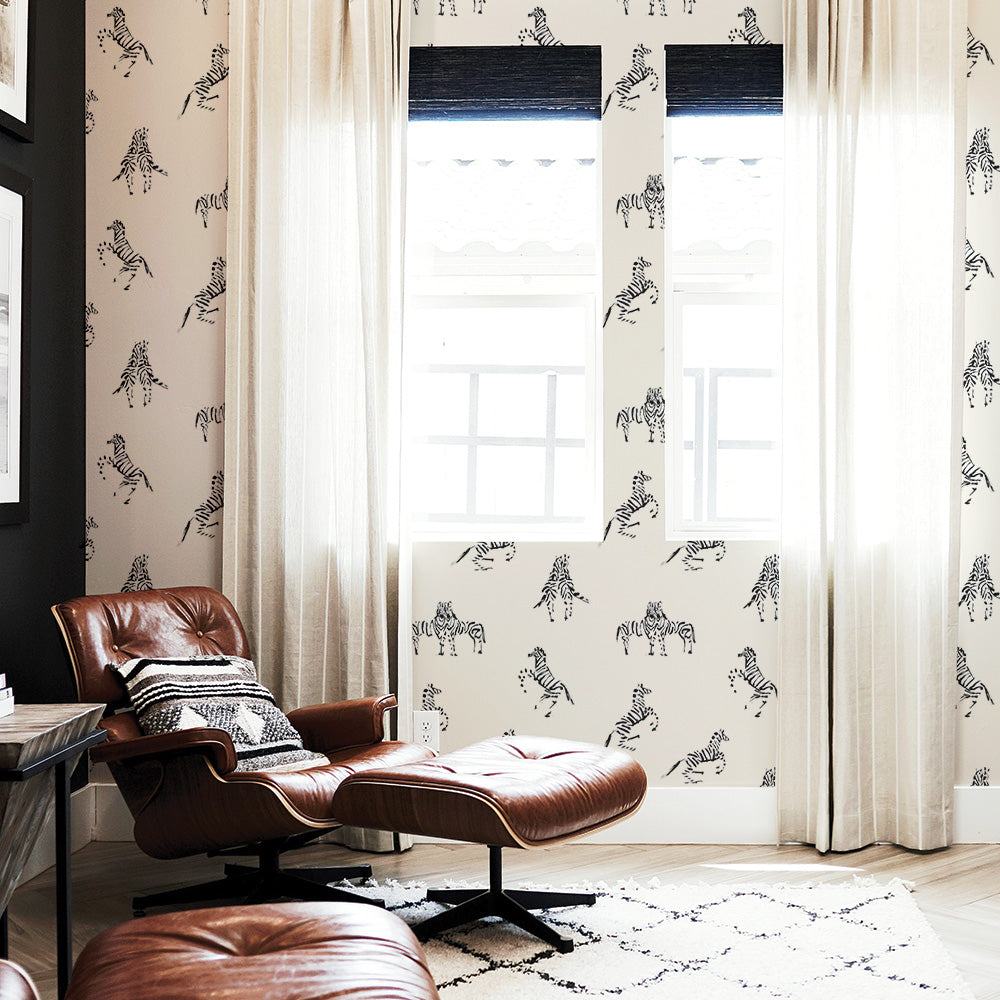 Zebras in Love Peel and Stick Wallpaper