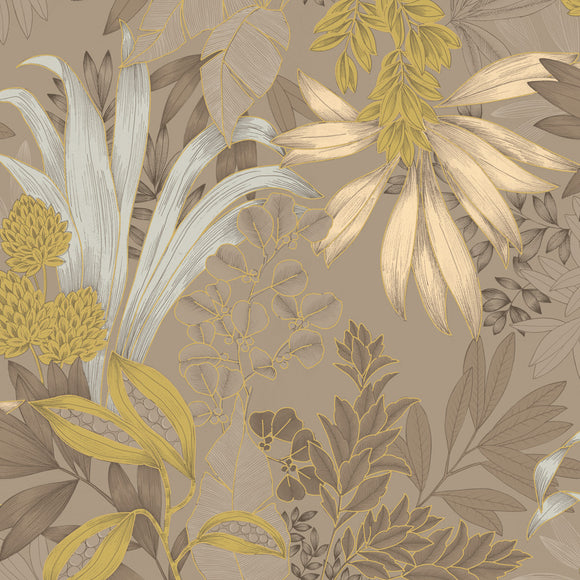Coniferous Floral Unpasted Wallpaper Sample Swatch