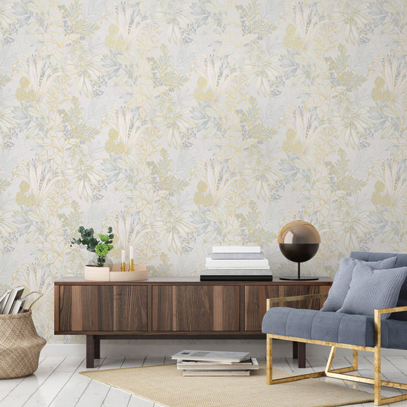 Coniferous Floral Unpasted Wallpaper