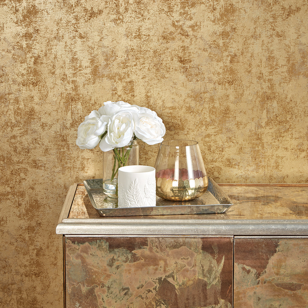 Distressed Gold Leaf Peel and Stick Peel and Stick Wallpaper