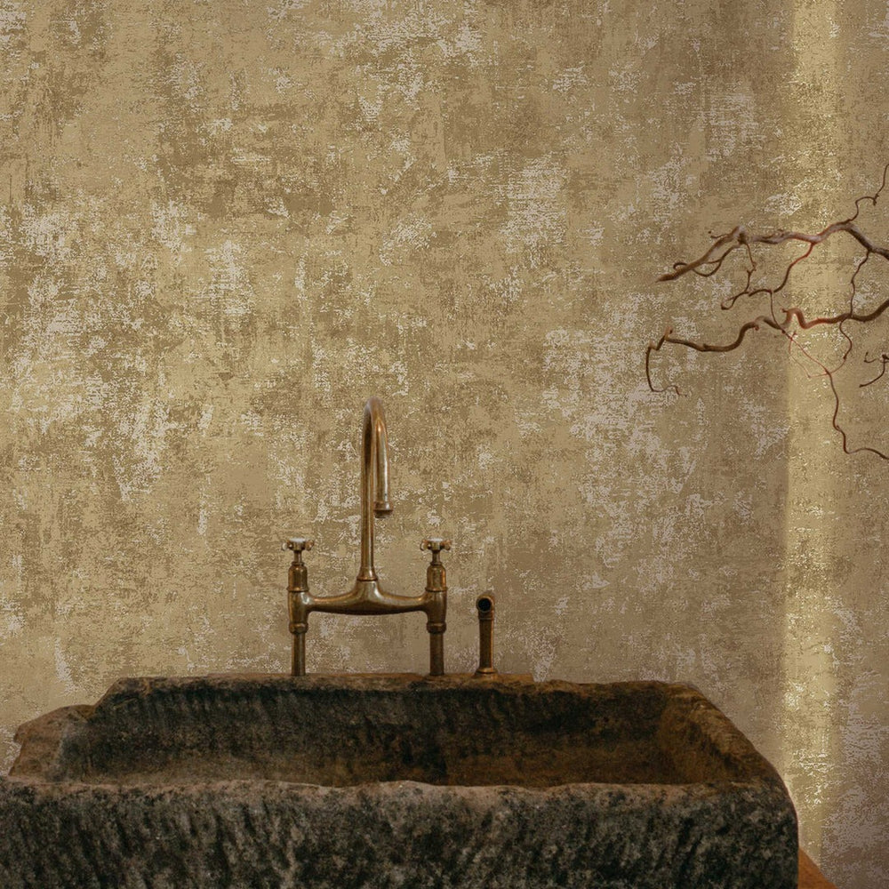 Distressed Gold Leaf Peel and Stick Peel and Stick Wallpaper