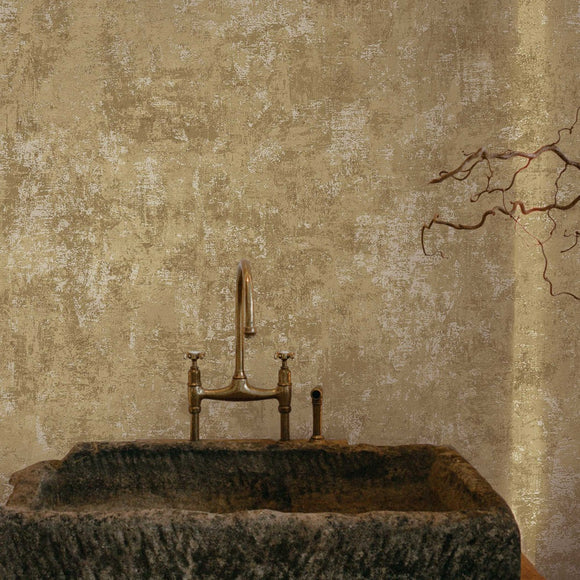 Distressed Gold Leaf Peel and Stick Peel and Stick Wallpaper