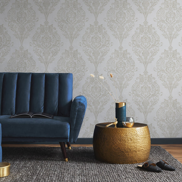 Estate Damask Unpasted Wallpaper