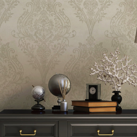 Estate Damask Unpasted Wallpaper