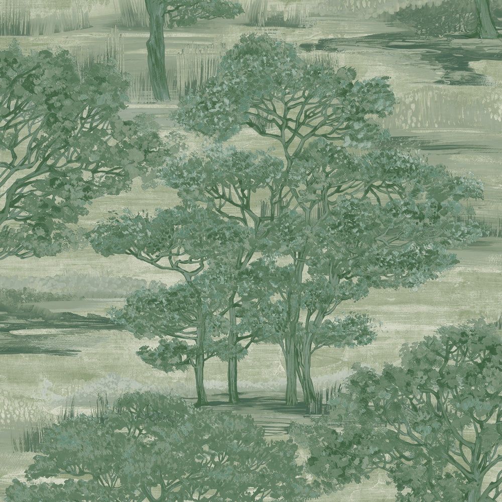 Forest Toile Peel and Stick Wallpaper Sample Swatch