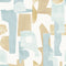 Geo Composition Removable Wallpaper  option Coastal Blue and Cedar
