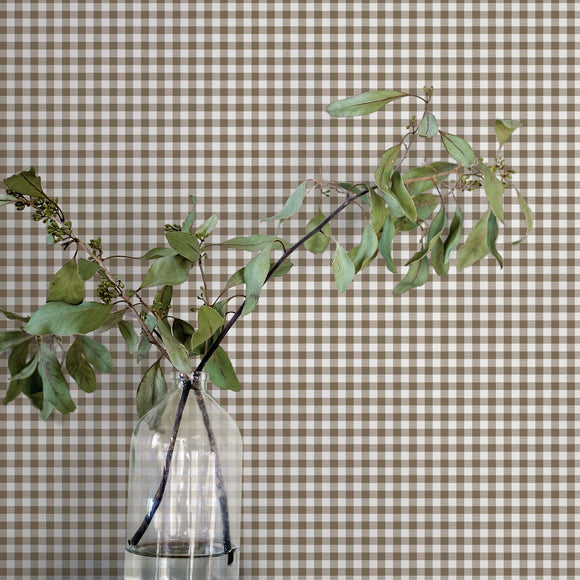 Gingham Check Peel and Stick Wallpaper