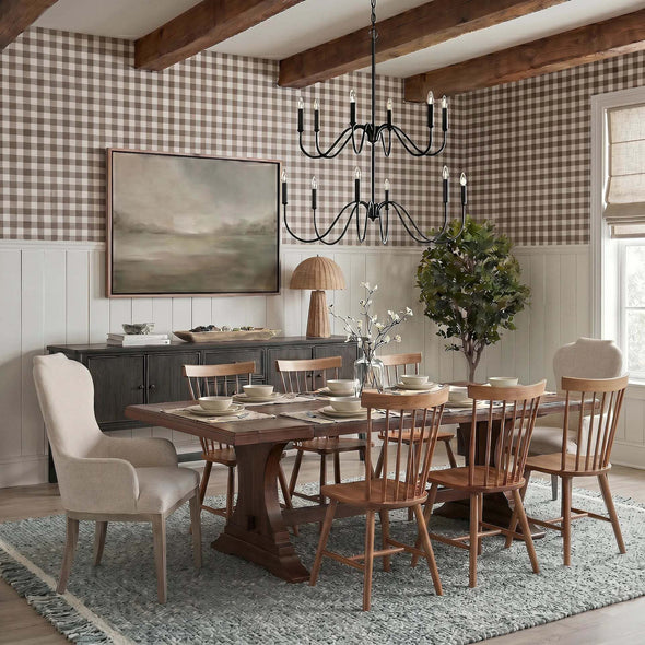 Gingham Check Peel and Stick Wallpaper