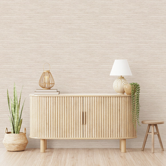 Grasscloth Faux Horizontal Removable Wallpaper