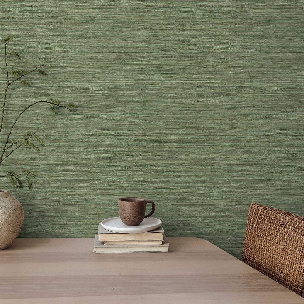 Horizontal Faux Grasscloth Peel and Stick Wallpaper