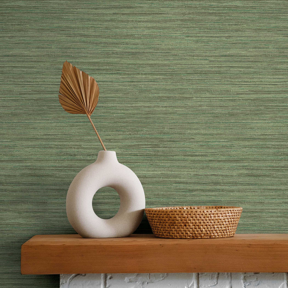 Horizontal Faux Grasscloth Peel and Stick Wallpaper