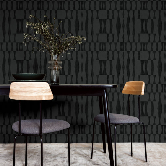 Grasscloth Geo Wallpaper