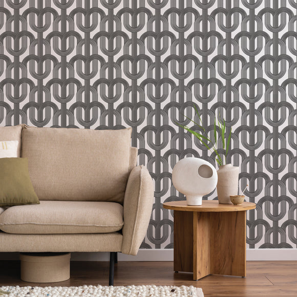 Tempaper Feather Flock Removable Wallpaper White/Gray