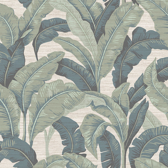 Layered Palm Faux Grasscloth Peel and Stick Wallpaper Sample Swatch