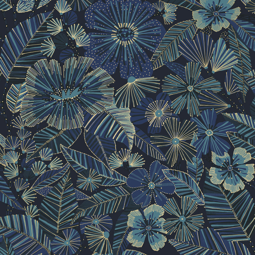 Metallic Bloom Peel and Stick Wallpaper Sample Swatch
