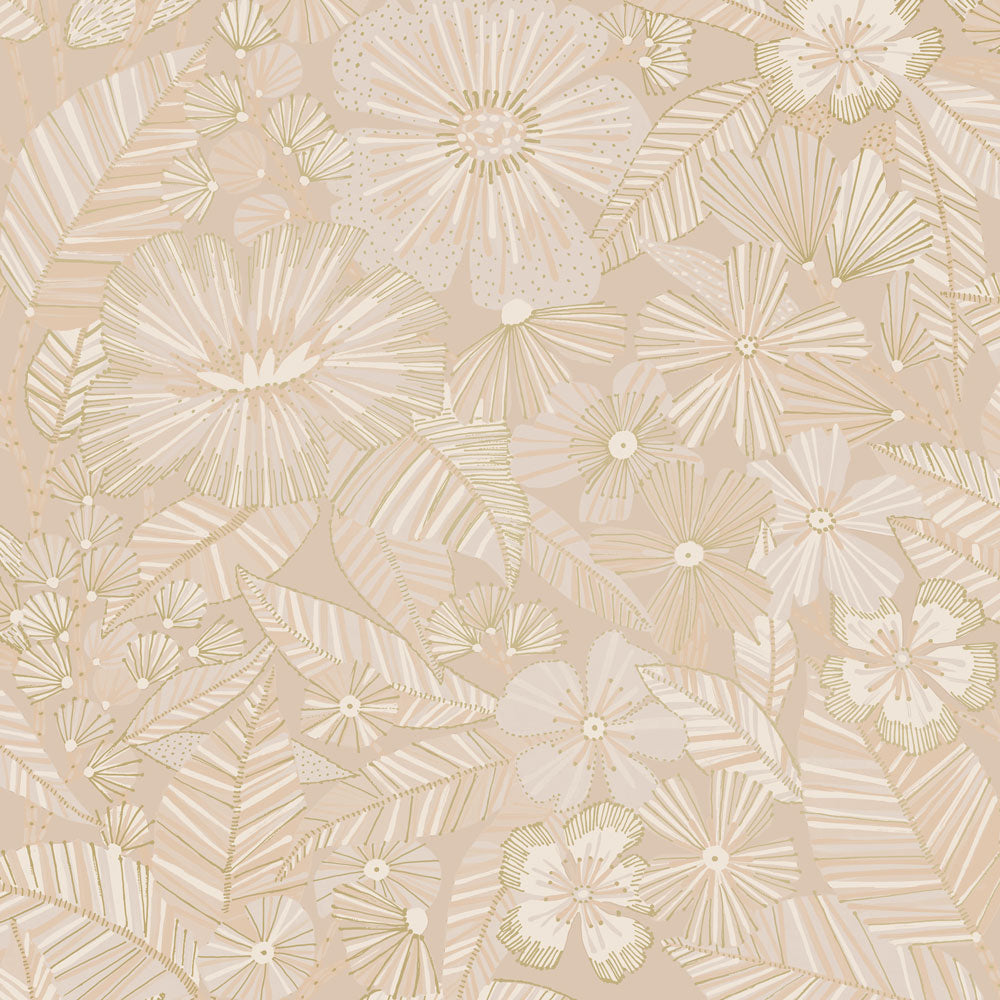 Metallic Bloom Peel and Stick Wallpaper Sample Swatch