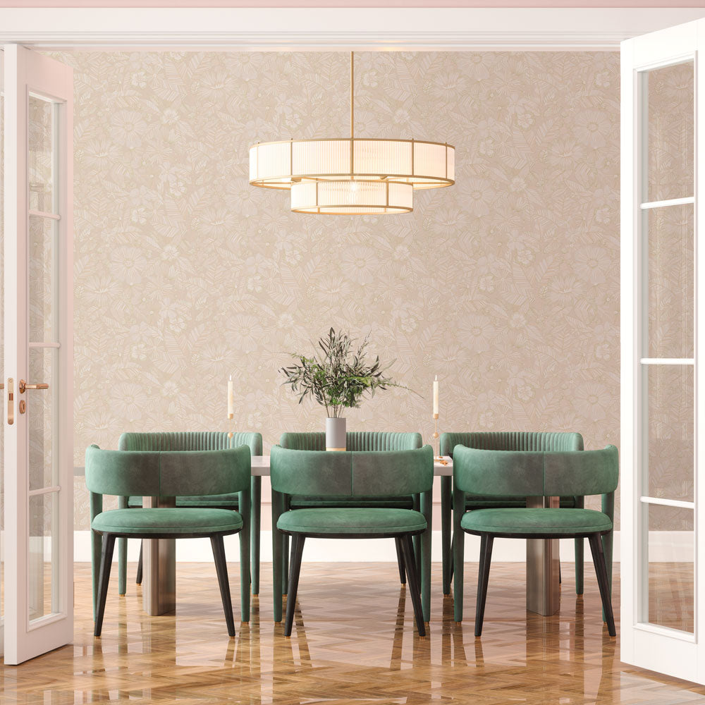Metallic Bloom Peel and Stick Wallpaper
