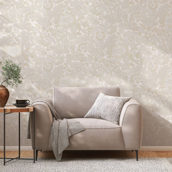 Metallic Bloom Removable Wallpaper