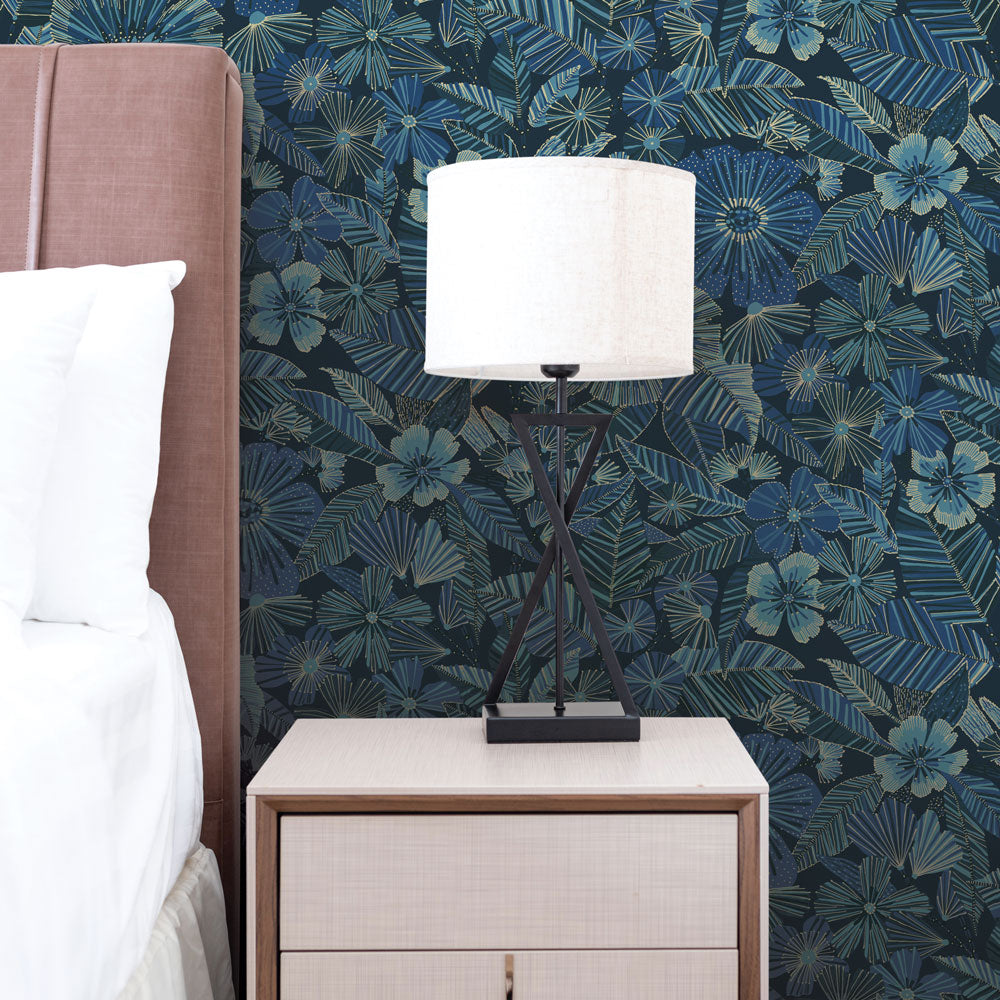 Metallic Bloom Peel and Stick Wallpaper