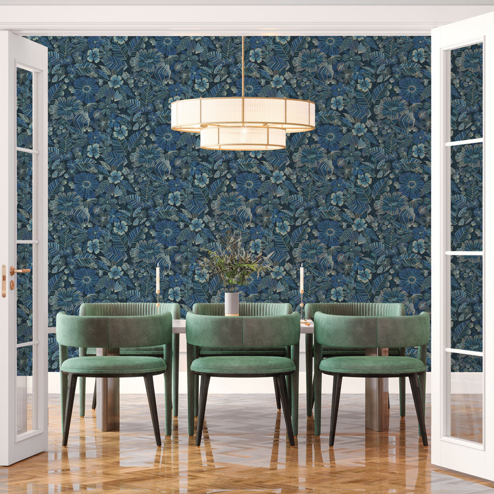 Metallic Bloom Peel and Stick Wallpaper