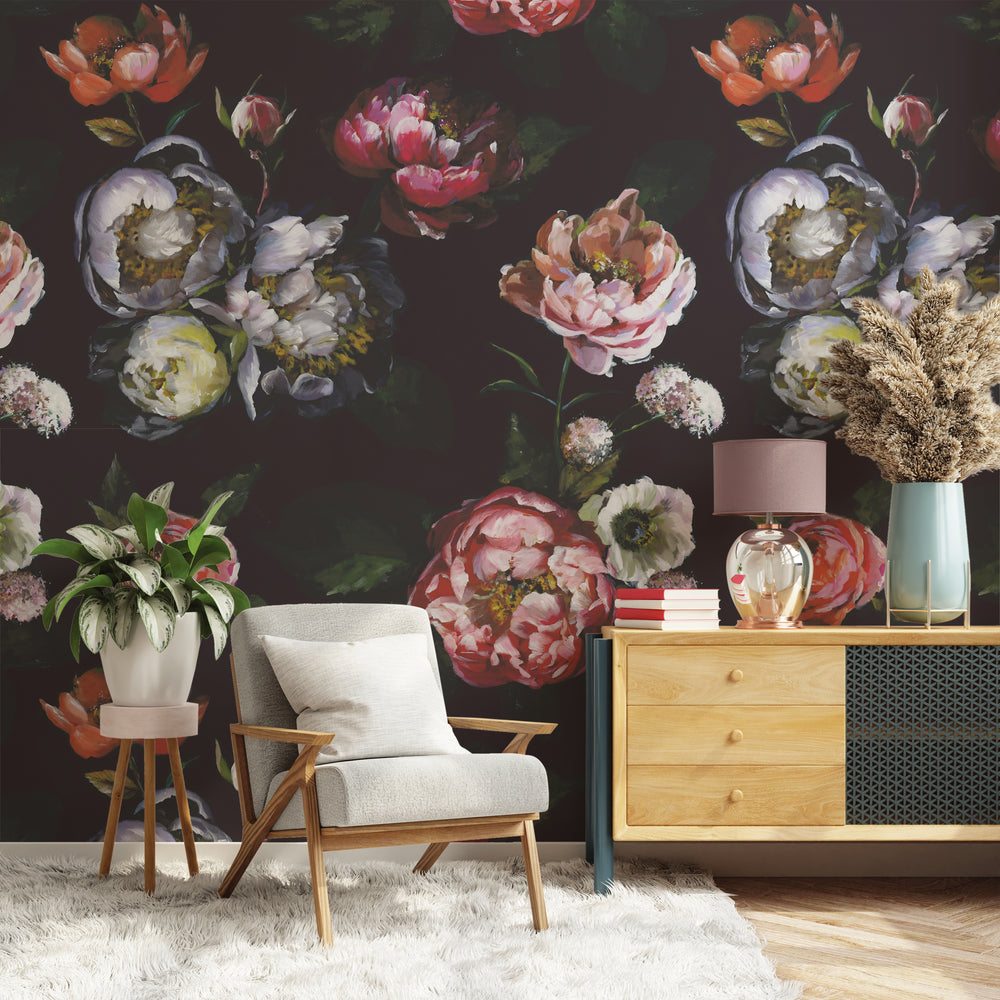 Moody Bloom Mural Peel and Stick Wallpaper