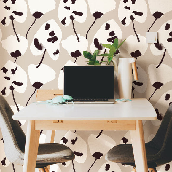 Painted Palm Peel and Stick Wallpaper