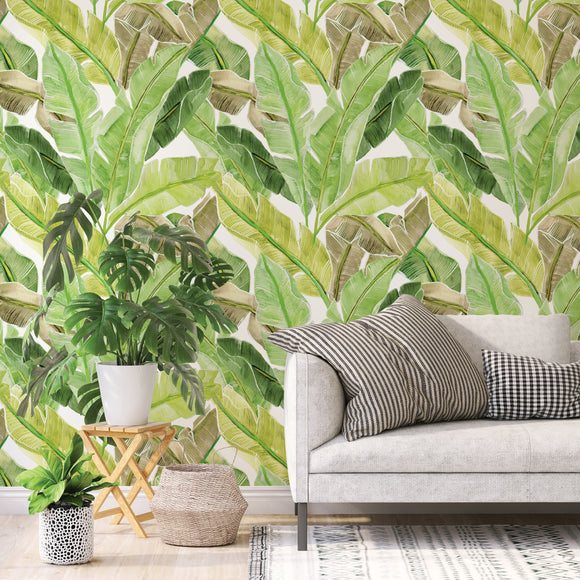Palm Leaves Mural Peel and Stick Wallpaper