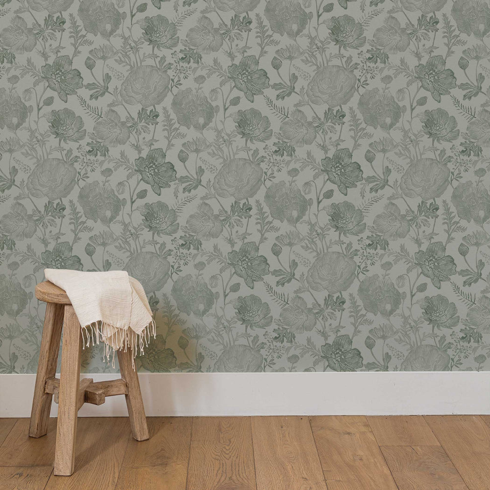 Poppies Peel and Stick Wallpaper