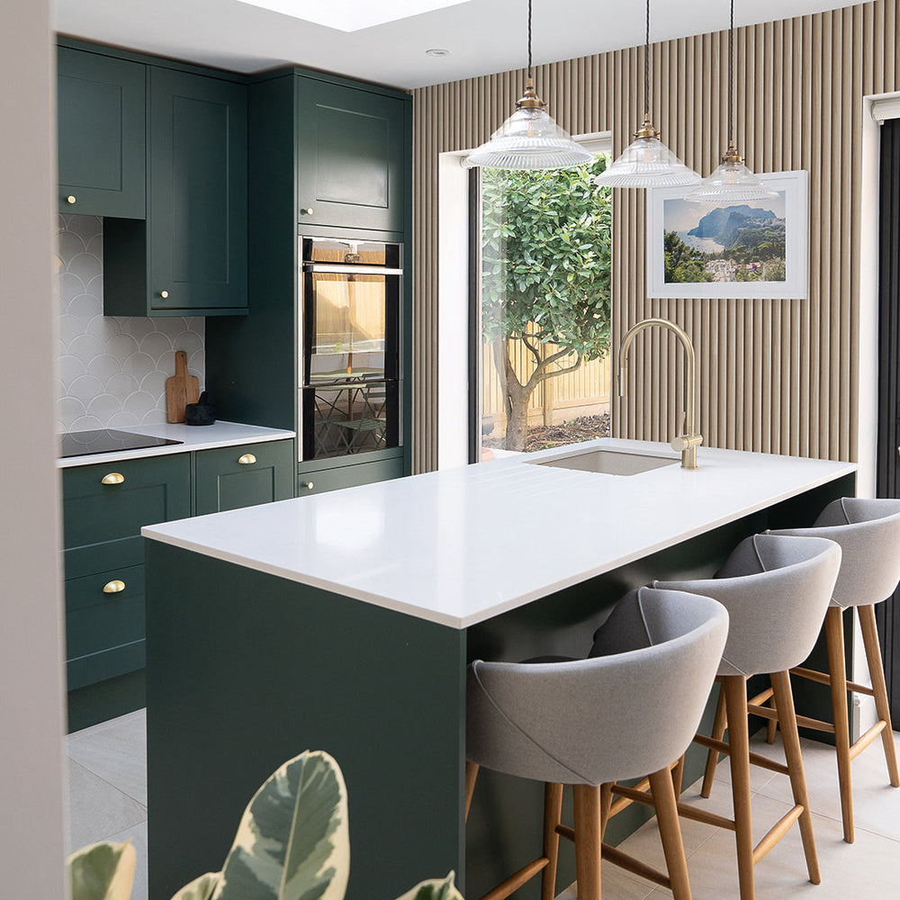 Reeded Wood Peel and Stick Wallpaper
