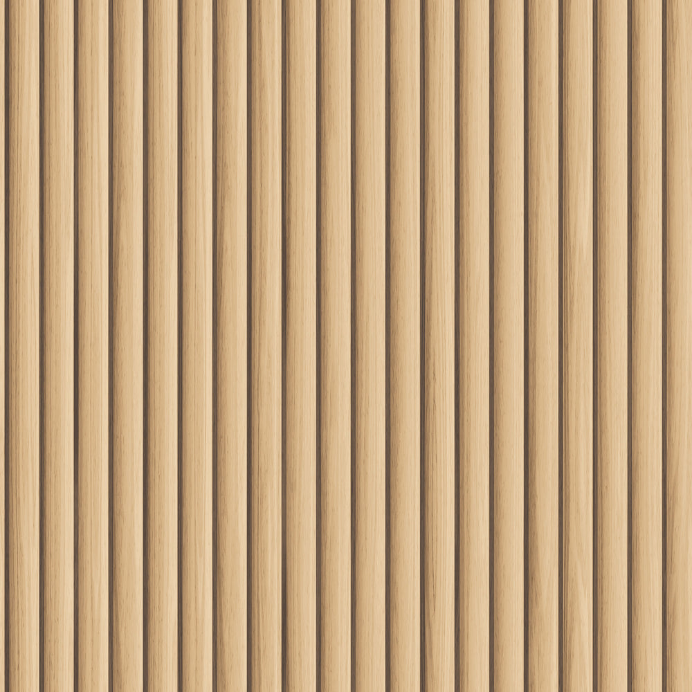 Reeded Wood Peel and Stick Wallpaper