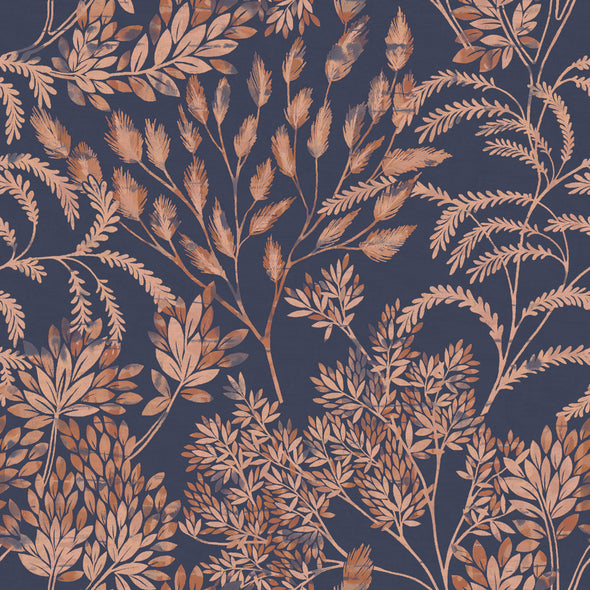 Stencil Foliage Unpasted Wallpaper Sample Swatch
