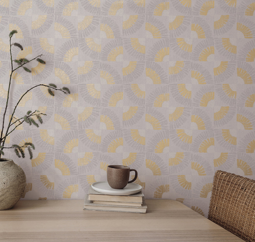 Grasscloth Fans Peel and Stick Wallpaper