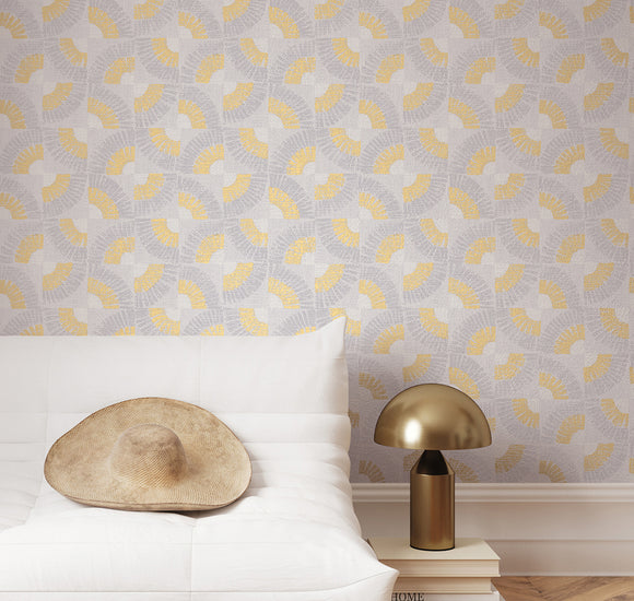 Grasscloth Fans Peel and Stick Wallpaper