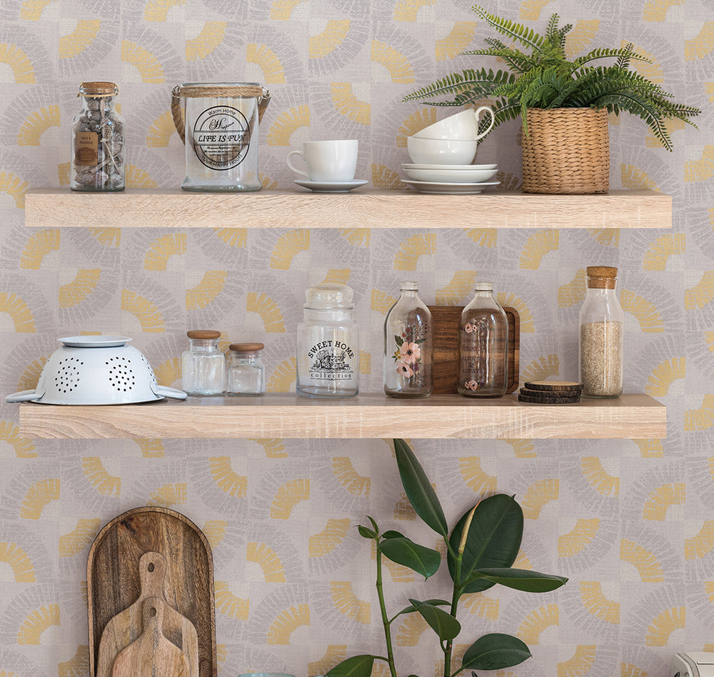 Grasscloth Fans Peel and Stick Wallpaper