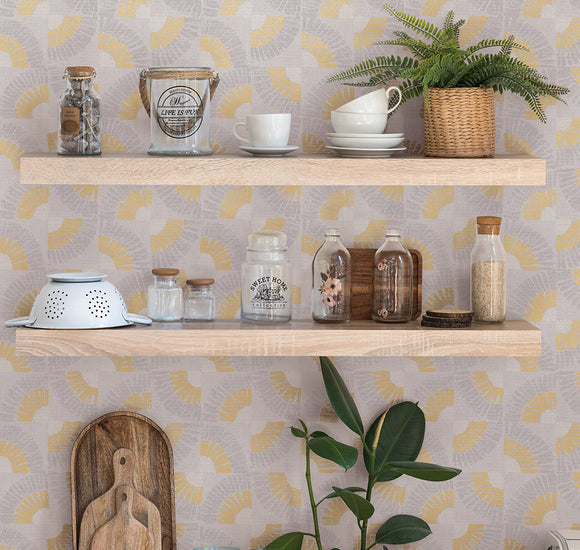 Grasscloth Fans Peel and Stick Wallpaper
