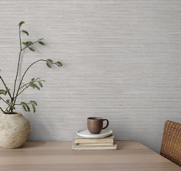 Horizontal Faux Grasscloth Peel and Stick Wallpaper