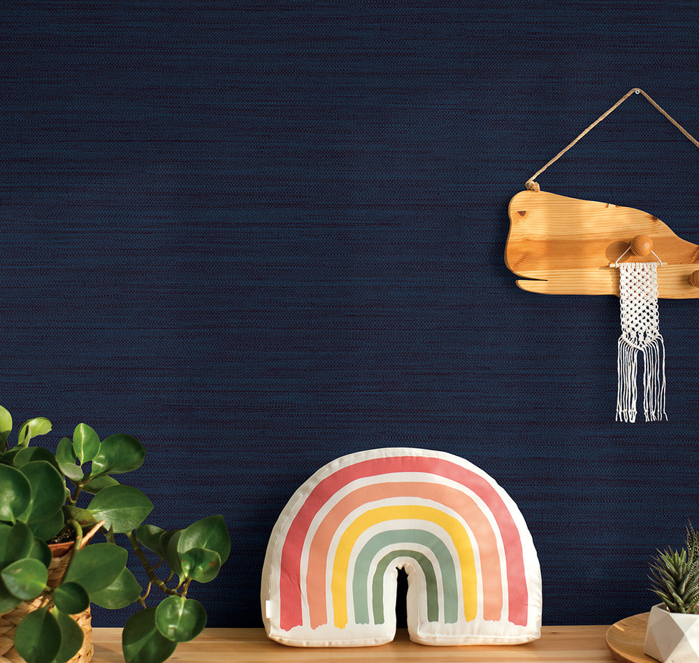 Horizontal Faux Grasscloth Peel and Stick Wallpaper